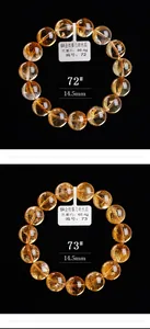 Detail van 14,5 mm natuurlijke citrien armbanden met interne natuurlijke ijsbarsten