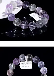 Macro detail of 7A cat eye kunzite beads showing clear fibrous texture and luster