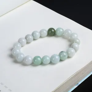 Natural Grade A Jadeite Beads Bracelet For Women Vintage Chinese Style Handcrafted Multi-color Jade Stone Jewelry Gift