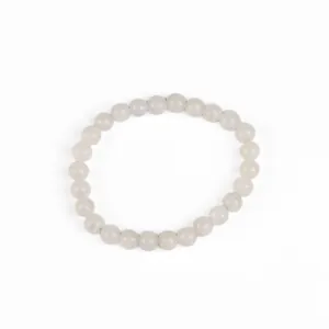 Natürliches weißes Mondstein-Perlenarmband mit 8mm transluzenten Edelsteinen für Damen