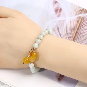 Natural Jadeite Beaded Bracelet With Agate Tassel Freshwater Pearl 14K Gold Filled Handmade Chinese Style Jewelry For Women