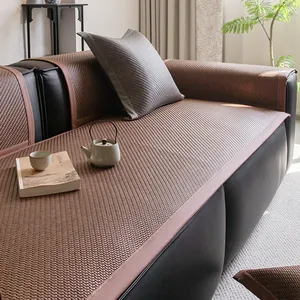 Summer Cooling PE Ice Rattan Sofa Mat Non-Slip Breathable Wear-Resistant Seat Cushion For Living Room Furniture Protector