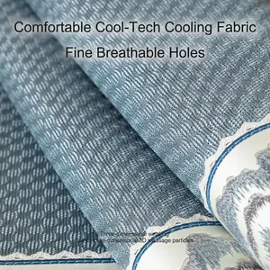 Classic Chinese style ice silk sofa mat with 3D breathable weave and cooling fabric texture