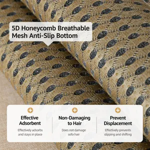 Ice silk sofa cushion with 5D honeycomb breathable mesh and anti-slip bottom layer