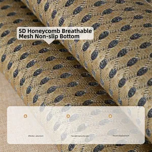 Ice silk sofa cushion with 5D honeycomb breathable mesh and anti-slip bottom layer
