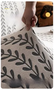 Detailansicht des hochelastischen Jacquard-Samt-Sofabezugs mit Weizenblattmuster