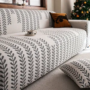 Elastischer Sofabezug Jacquard Samt Weizenblattmuster Staubdicht All-Inclusive Sofabezug Für Wohnzimmer Home Dekor
