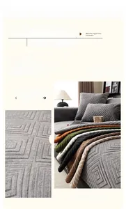 Detailed macro view of geometric chenille sofa cushion fabric in various modern colors