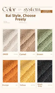 Detailed close-up showing jacquard textures and six color options for the sofa cover