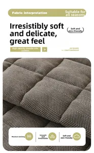 Macro shot of thick chenille sofa cushion showing detailed jacquard herringbone texture