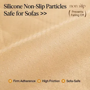 Close-up of Nordic style jacquard sofa cover featuring non-slip silicone backing