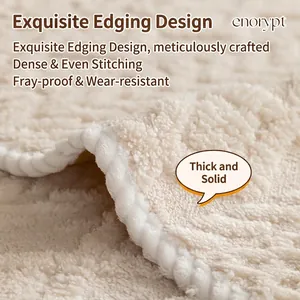 Nordic jacquard thickened non-slip sofa cover with soft flocked texture and edge detail