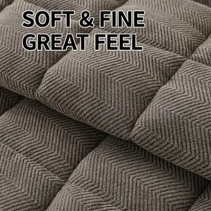 Thick brown chenille sofa cushion featuring breathable herringbone weave and soft texture