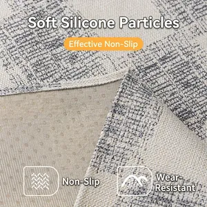 Linen texture sofa cover with anti-slip silicone particles on back for protection