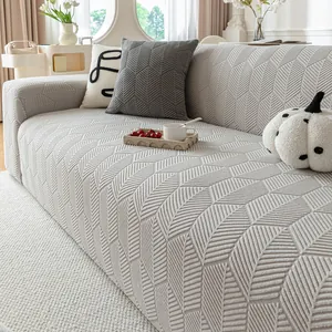 Stretch Sofa Cover Polar Fleece Elastic Couch Slipcover Anti Scratch Geometric Universal Modern Furniture Protector