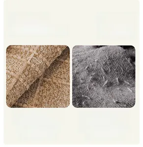 Detailed close-up of thick chenille fabric showing high-density weave and soft texture