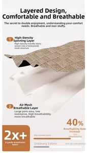 Detail of thickened brown chenille fabric with breathable white honeycomb mesh backing