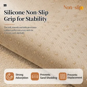 Thick chenille sofa cushion with non-slip silicone backing for furniture protection