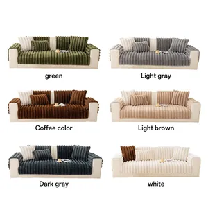Schwere Sofaauflage aus Kamel-Velours in sechs Farben mit Premium-Streifentextur