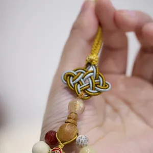 Traditional Eighteen Seeds Bodhi pendant with colorful beads and handmade Chinese knot