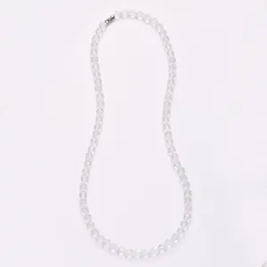 Handgefertigte Facettierte Bergkristall Perlen Halskette Für Damen Einfacher Eleganter Naturstein Schmuck Hochwertiges Accessoire