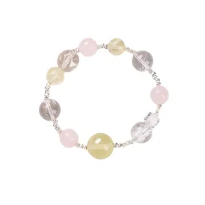 Bracelet en cristal naturel avec perles multicolores pierres facettées et intercalaires