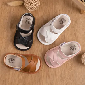 Summer Baby Sandals Soft Sole PU Leather Cross Strap Breathable Prewalker Shoes For Infant Toddlers First Walkers Daily Wear