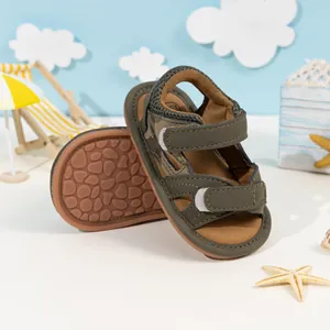 Baby boy camouflage walking sandals with anti-slip rubber soles and velcro straps