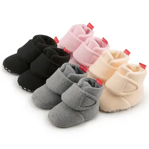 Winter Warm Baby First Walker Shoes Fleece Lined Soft Sole Anti Slip Infant Newborn Toddler Boots With Magic Tape
