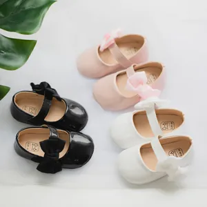 Scarpe da principessa Mary Jane per neonata in nero, rosa e bianco con fiocchi eleganti
