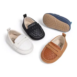 Breathable non-slip soft sole baby moccasins in four colors for 0-6 months infants
