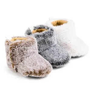 Infant Baby Faux Fur Winter Boots Soft Sole Warm Fleece Lined Prewalker Shoes For Newborn Boys Girls Toddler Snow Boots