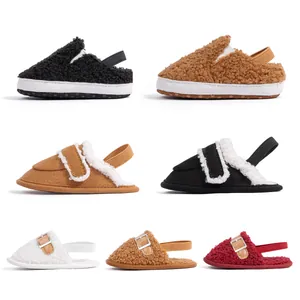 Winter plush baby walking shoes collection with warm fleece and non-slip soft soles