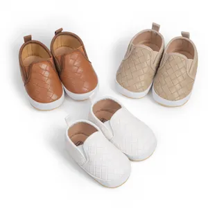 Breathable Synthetic PU Woven Baby Walking Shoes Soft Sole Non Slip Slip On Newborn Infant Toddler Footwear Daily