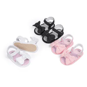 Baby Girls Cute Bow Sandals Soft Sole Breathable First Walkers Non-Slip Cloth Shoes For Infant Toddler Summer Party
