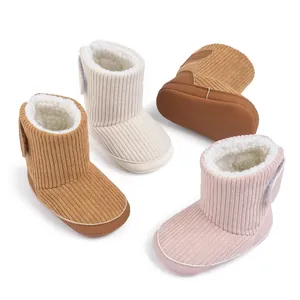 Baby Winter Schneestiefel Warm Cord Lammwollimitat Weiche Sohle Lauflernschuhe Mit Klettverschluss Säugling Kleinkind Schuhe