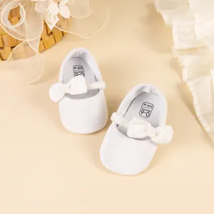 Chaussures bébé Mary Jane blanches en velours avec nœud pour nourrissons 0-6 mois