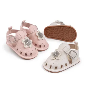 Baby Girl Summer Sandals Artificial PU Soft Sole First Walkers Cute Flower Princess Shoes Infant Toddler Walking Footwear