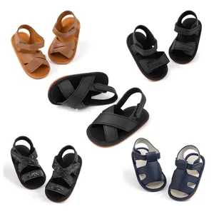 2025 baby boy summer sandals collection in assorted colors with velcro straps