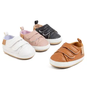 Infant Toddler Walking Shoes PU Leather Soft Sole Anti Slip Hook And Loop First Walker Shoes For Baby Boys Girls Daily Casual