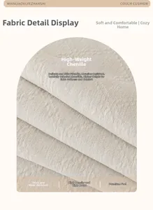 Close-up of thick chenille sofa cover fabric showing anti-scratch texture and high density