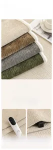 Macro shot of Chenille sofa cover with soft Sherpa lining and eco-friendly texture