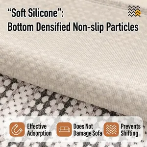 Modern French chenille sofa cover with soft silicone anti-slip backing for furniture