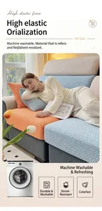 Détail du tissu de housse de canapé extensible à motif gaufré en plusieurs couleurs