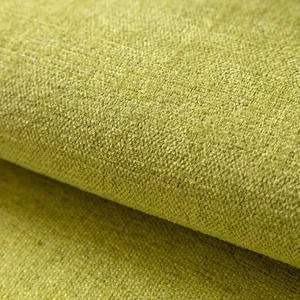 Grasgroene chenille bankhoes met geweven textuur voor een minimalistisch moderne stijl
