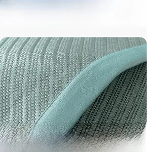 Macro detail of cooling sofa mat with durable leather edging and high-density woven texture