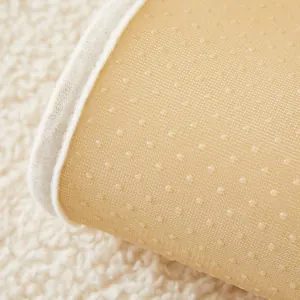 Non-slip lamb wool sofa cushion with silicone dots and soft white plush texture