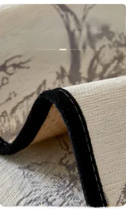 Détail macro des coutures en tissu chenille de qualité et de la finition antidérapante