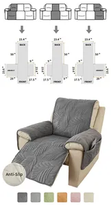 Guida alle taglie dettagliata per fodere modulari per poltrone relax con misure in pollici