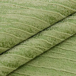 Groene chenille bankhoes met golvende jacquard textuur en duurzaam geweven materiaal